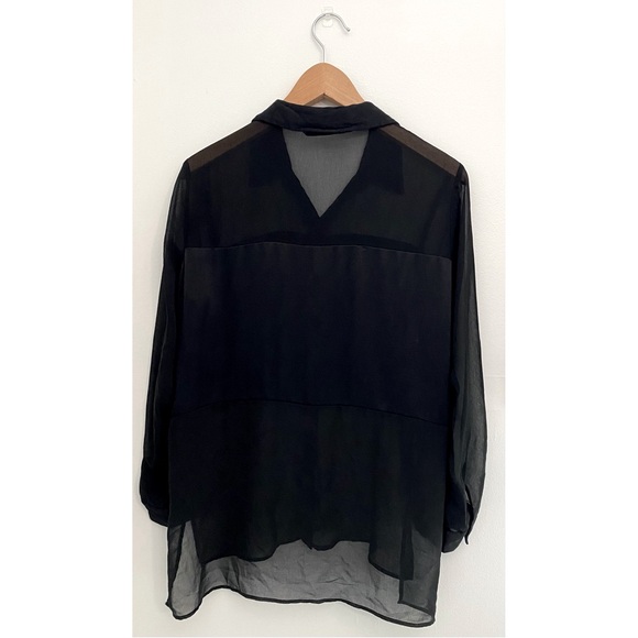 Zara Sheer Combination Blouse Top Size Small - Picture 4 of 4